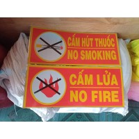 Bộ bảng cấm lửa cấm hút thuốc bằng tôn giá rẻ